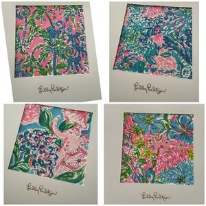 Set/4 Lilly Pulitzer 5”x5” Matted Artwork Prints ~ GWP